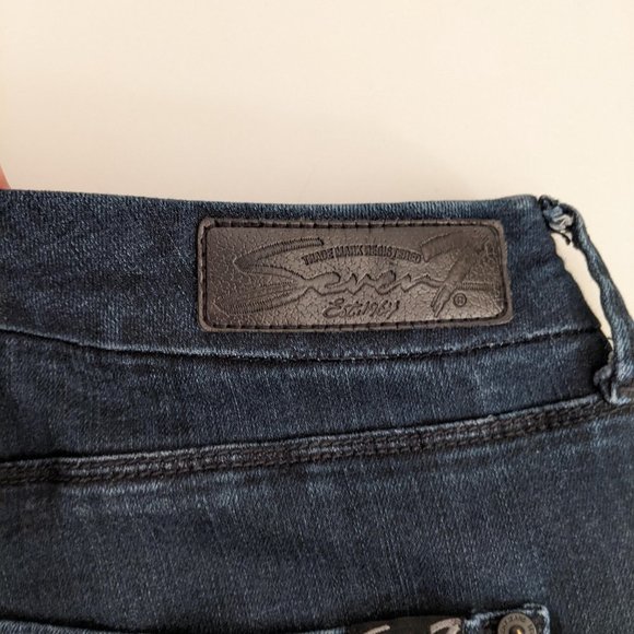 Seven7 Skinny High Rise Jeans Size 14. Navy Narrow Jeans. - Picture 4 of 11